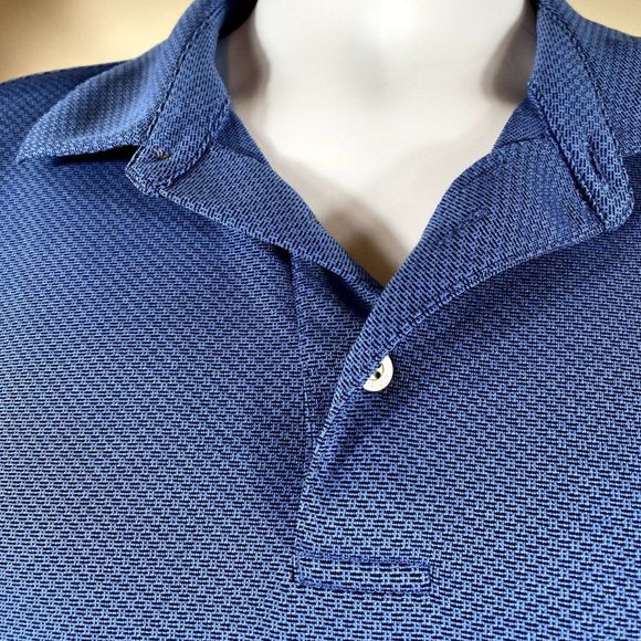 Roundtree & Yorke Performance Polo Shirt Mens L Blue Work Play Golf Short Slv - Picture 5 of 9